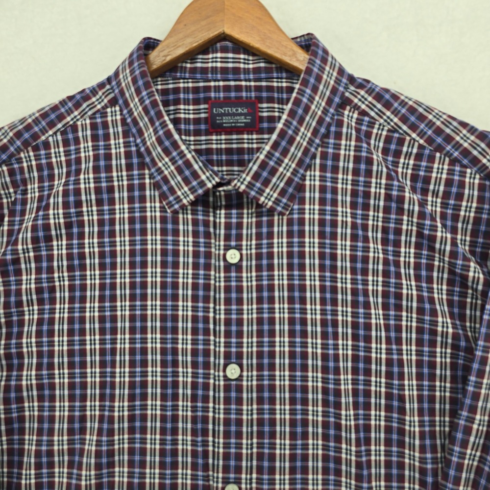 UNTUCKit Men's‎ XXX Large Plaid Button Down Shirt Long Sleeve Nylon Spandex - Picture 9 of 11